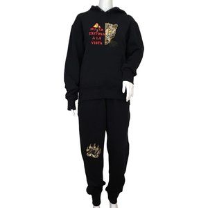 YJGLAM Women Outfit Sets a Chita Desing Sleeve Long Black Color Sz M G12